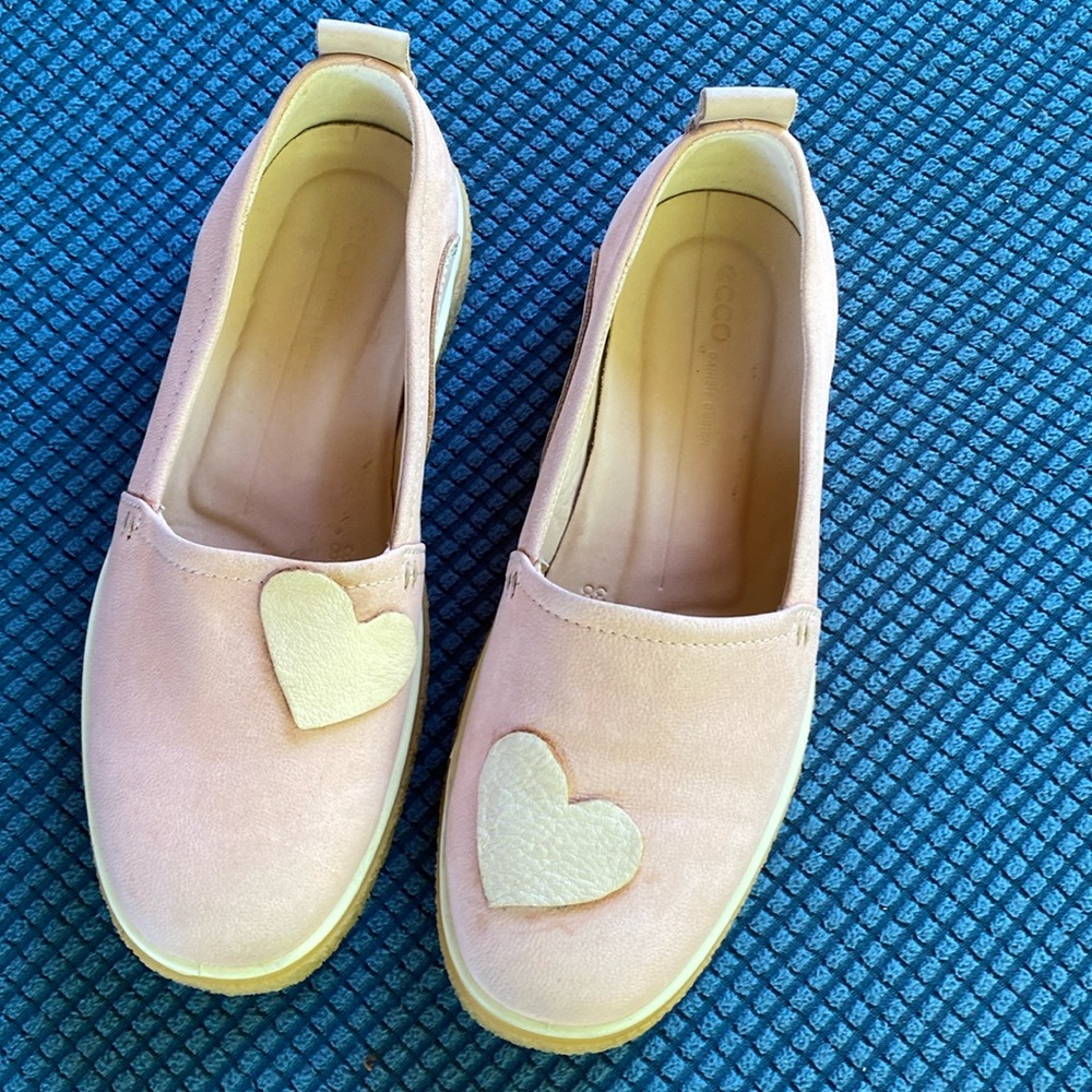 Ecco crepe tray pink shoes 38/8